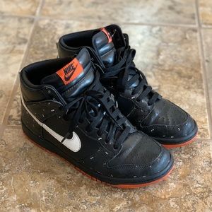 2008 Halloween Nike Dunks High Top sz 6Y/8W Bats Glow in the Dark